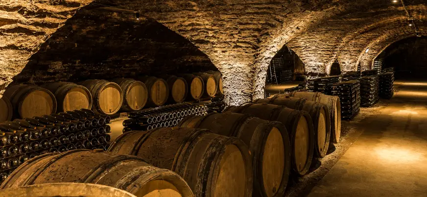 Interior de una bodega, una de las visitas donde nos explicarán la elaboración del vino.