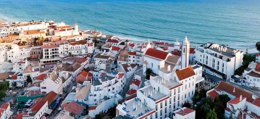 Aerial view of Albufeira, one of the most beautiful corners of Portugal.