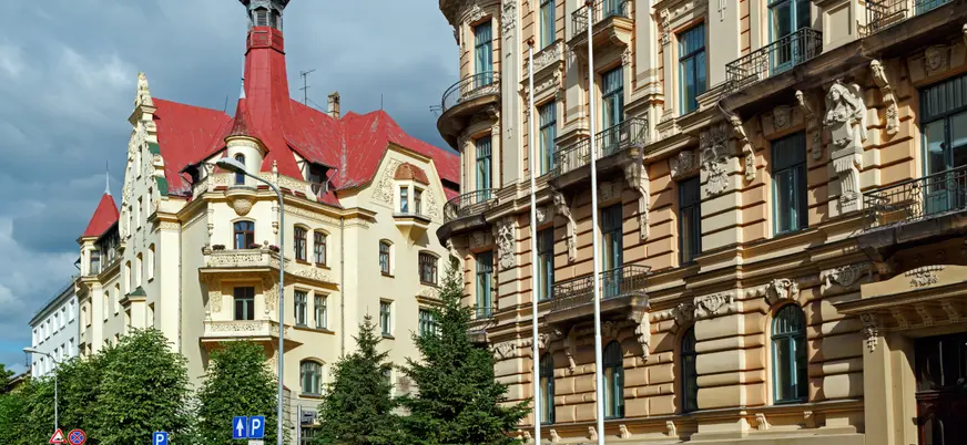 Arquitectura característica de este estilo artístico en Riga.
