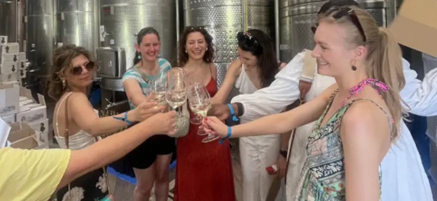 Brindis en la cata de vinos incluida en esta actividad.