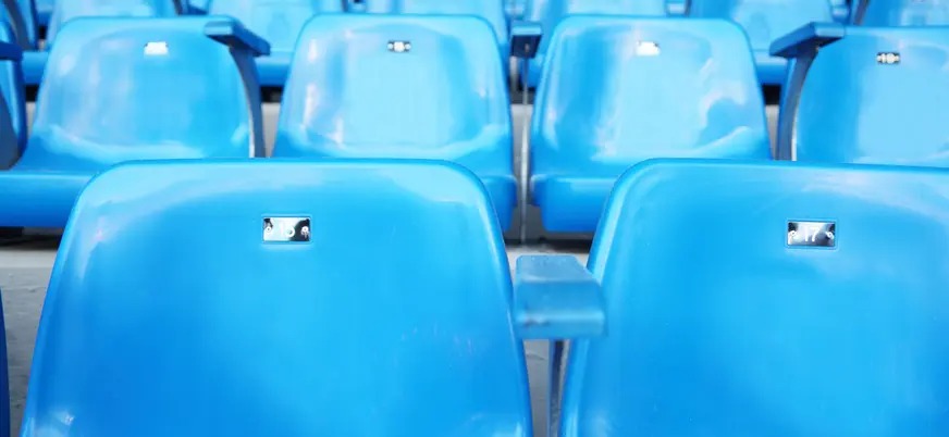 Gradas azules del estadio del icónico club madrileño.
