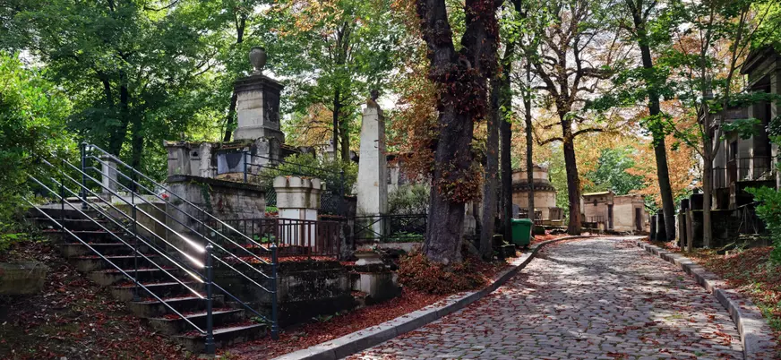 Paisaje otoñal de uno de los cementerios más bellos del país.