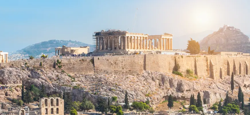 Imagen panorámica de la Acrópolis de Atenas