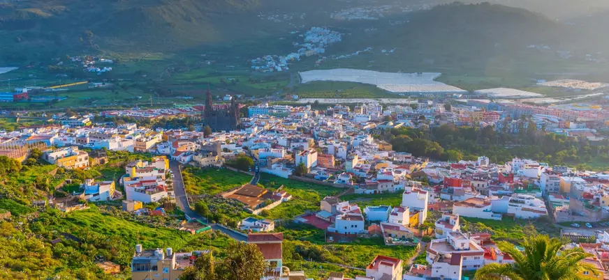 Imagen panorámica de la localidad de Arucas, Gran Canaria