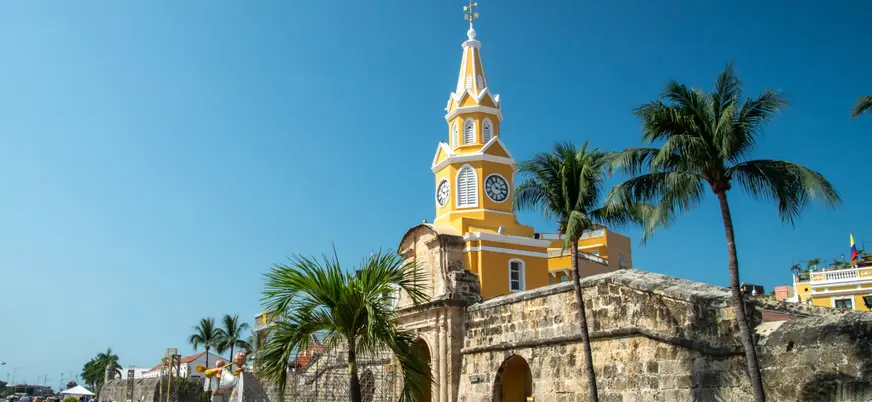 La preciosa Ciudad Amurallada en Cartagena de Indias, Colombia