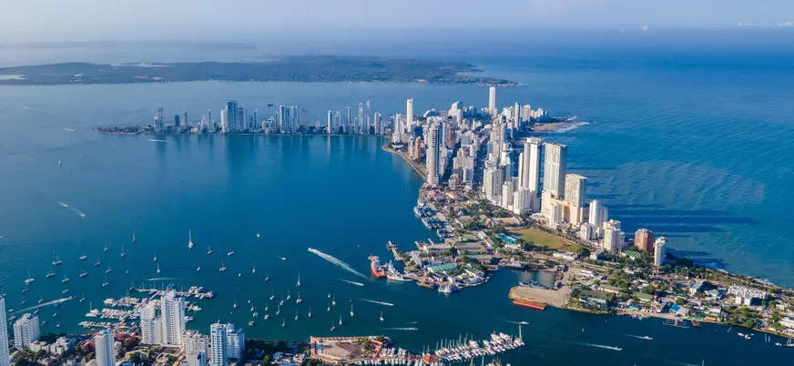 Vista aérea de la ciudad de Cartagena de Indias.