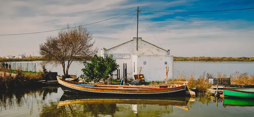 Barca tradicional de navegación de la Albufera, Valencia