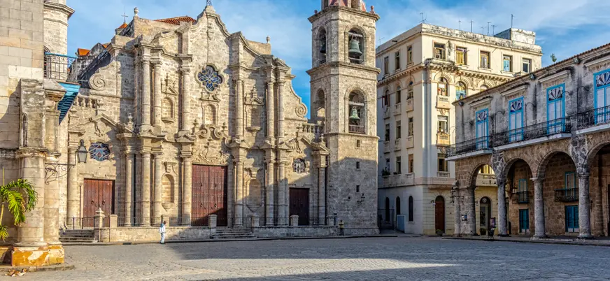La plaza de la catedral en La Habana, Cuba