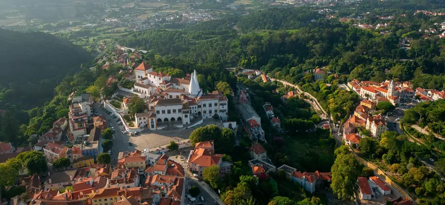 Vista aérea del Palacio Nacional de Sintra