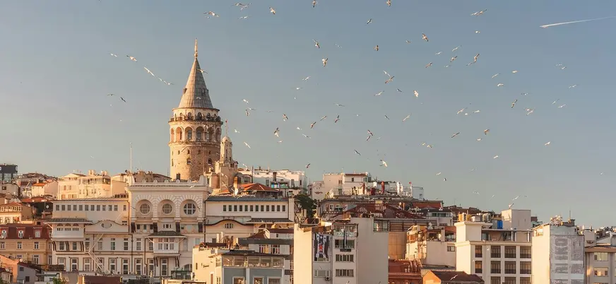 Vista de la Torre de Gálata y la ciudad de Estambul, Turquía