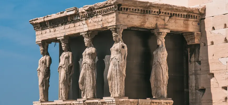 Cariátides del Erecteón, Acrópolis de Atenas, Grecia