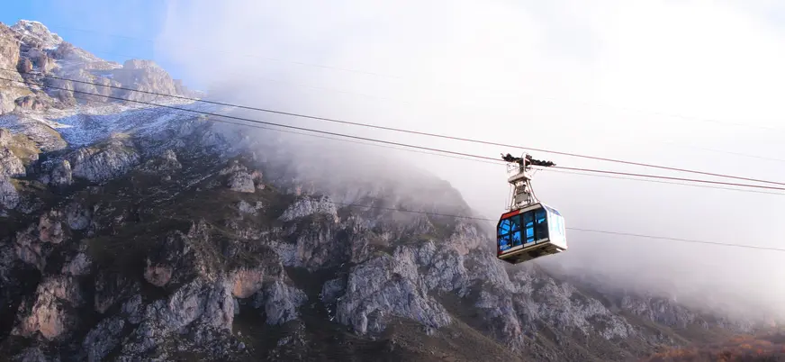 Teleférico de Fuente Dé en las montañas de Picos de Europa, Cantabria