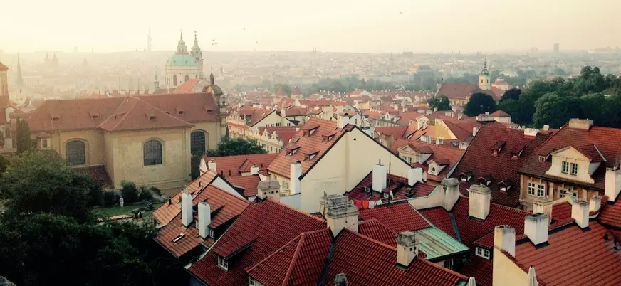 Vista panorámica del casco viejo de Praga, República Checa