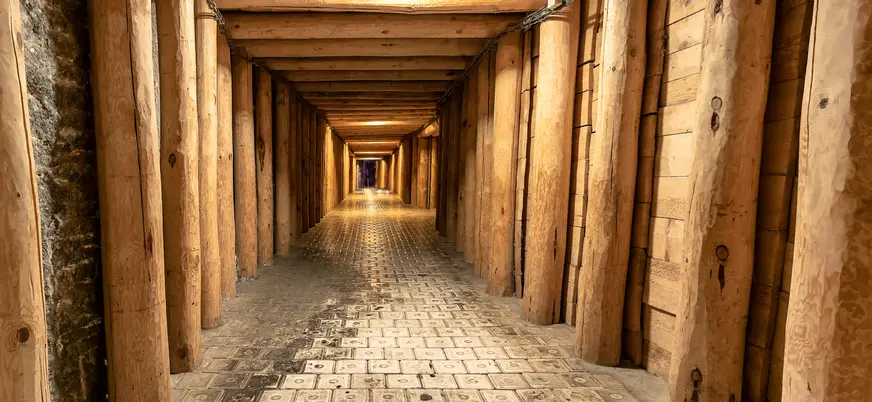 Corredor en las Minas de Sal de Wieliczka