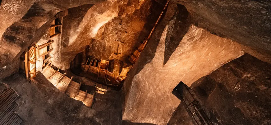 Perspectiva desde lo alto en las Minas de Sal de Wieliczka