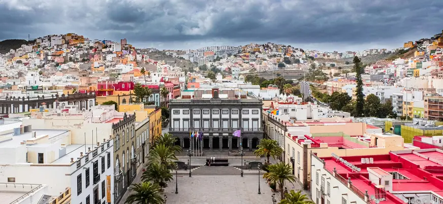 Vista aérea de la Plaza de Santa Ana y las Casas Consistoriales, Las Palmas.