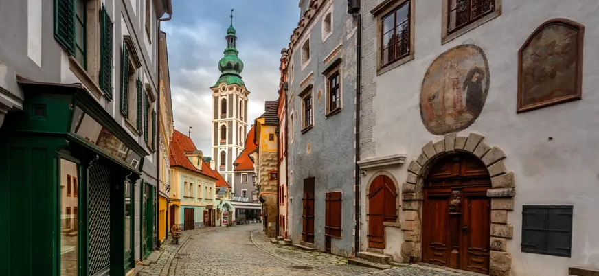Český Krumlov al amanecer, Chequia