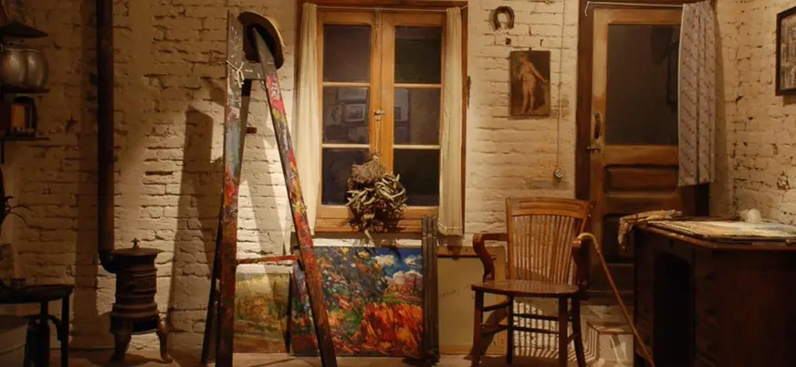 Recreación de un taller de pintura antiguo en la Casa Museo Cal Gerrer.