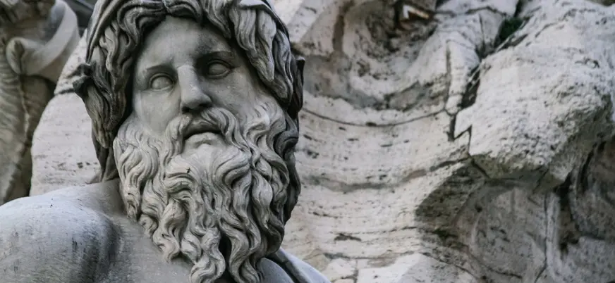 Detalle escultura Piazza Navona de Roma.