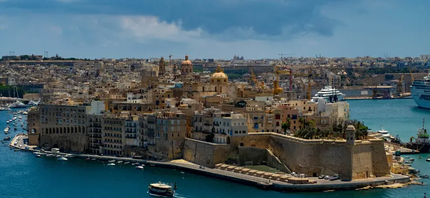 Panorámica Senglea y Gran Puerto desde La Valeta, Malta