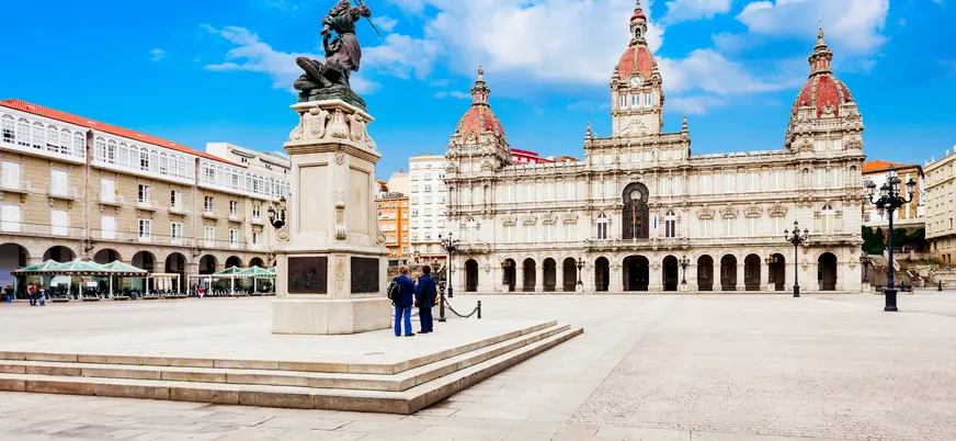 Plaza de María Pita, ayuntamiento, centro histórico de A Coruña