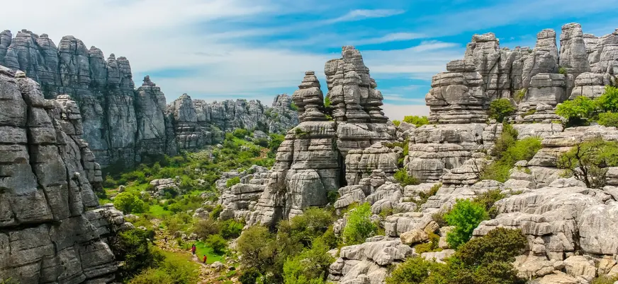 Valles formaciones kársticas y vegetación, Torcal de Antequera