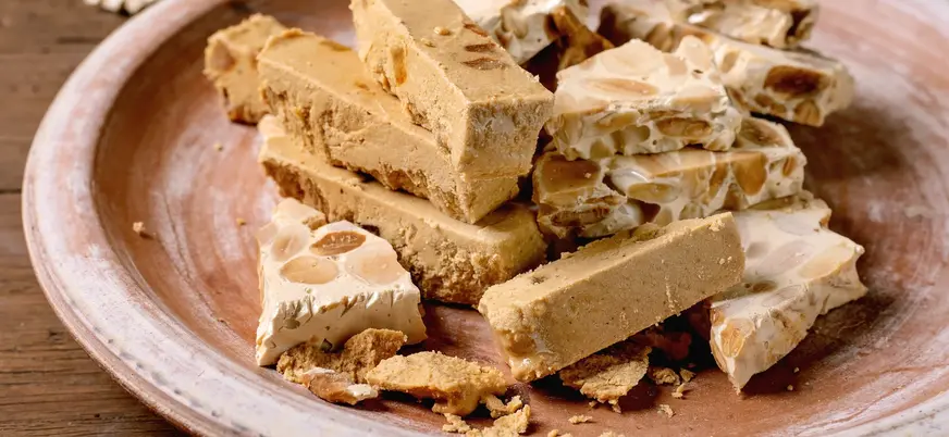 Porciones de turrón artesano de Jijona y Alicante