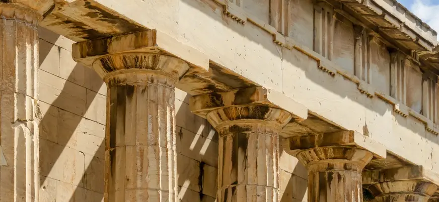 Detalle de columnas Templo de Hefesto, Atenas.