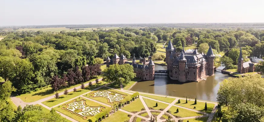 vista aérea Castillo de Haar Haarzuilens Utrecht Países Bajos