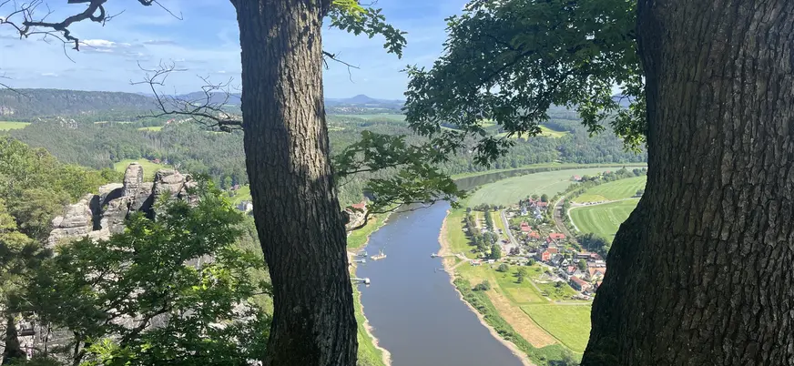 Vista aérea miradores Bastei Parque Nacional Suiza Sajona