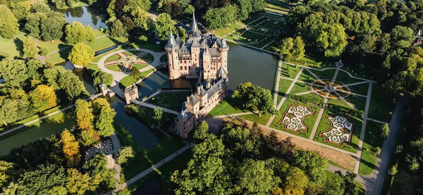 Vista panorámica castillo de Haar haarzuilens utrecht países bajos