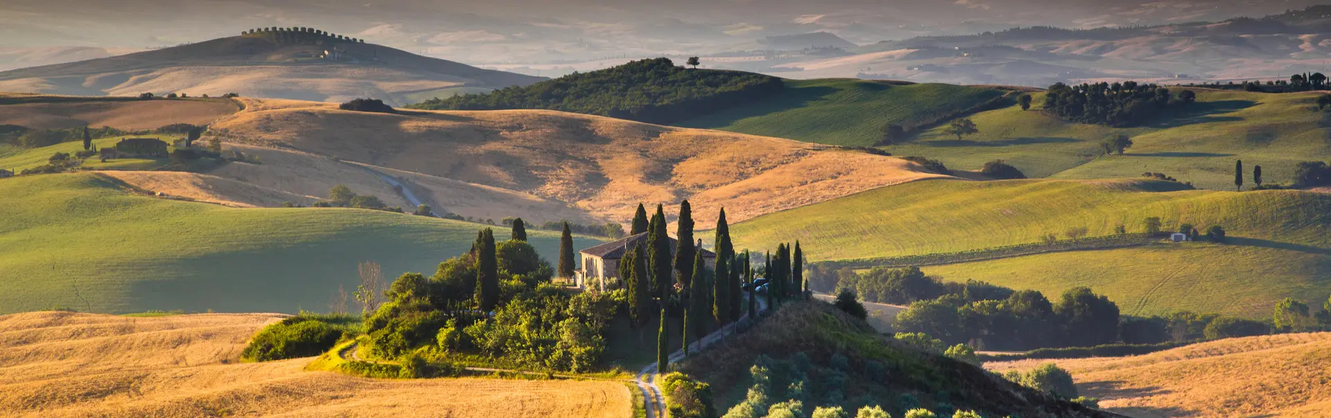 Vista panoramica de la Toscana - Tour a Pisa, San Gimignano y Siena con almuerzo y cata de vinos desde Florencia - Buendía Toscana, Italia
