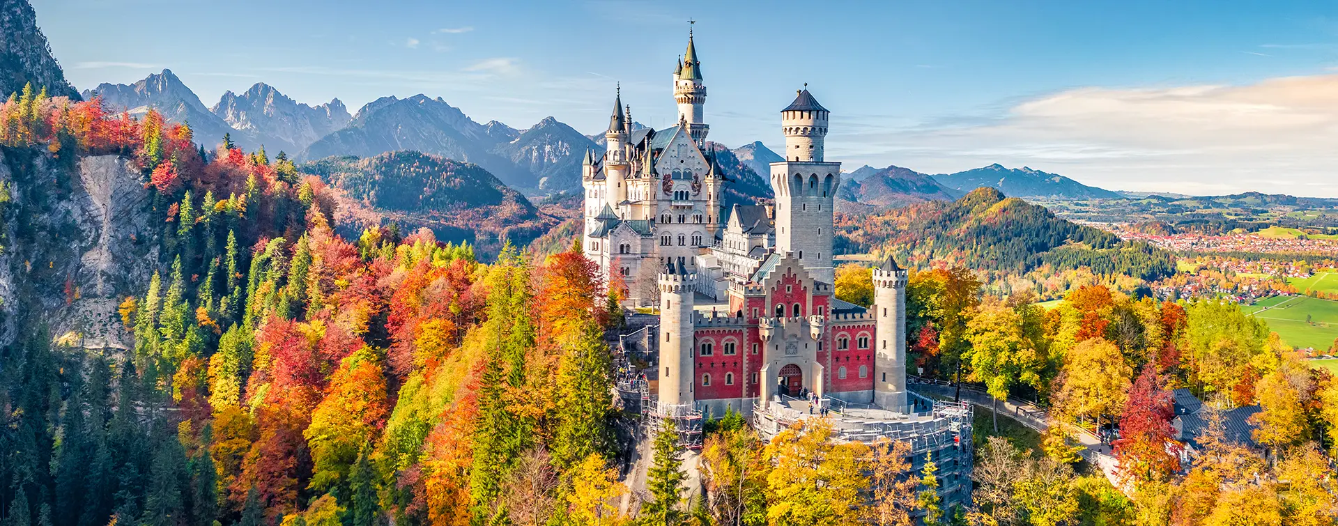 Vistas aéreas del Castillo Neuschwanstein - Excursión al Castillo Neuschwanstein y Linderhof - Actividades y Excursiones en Múnich - Buendía