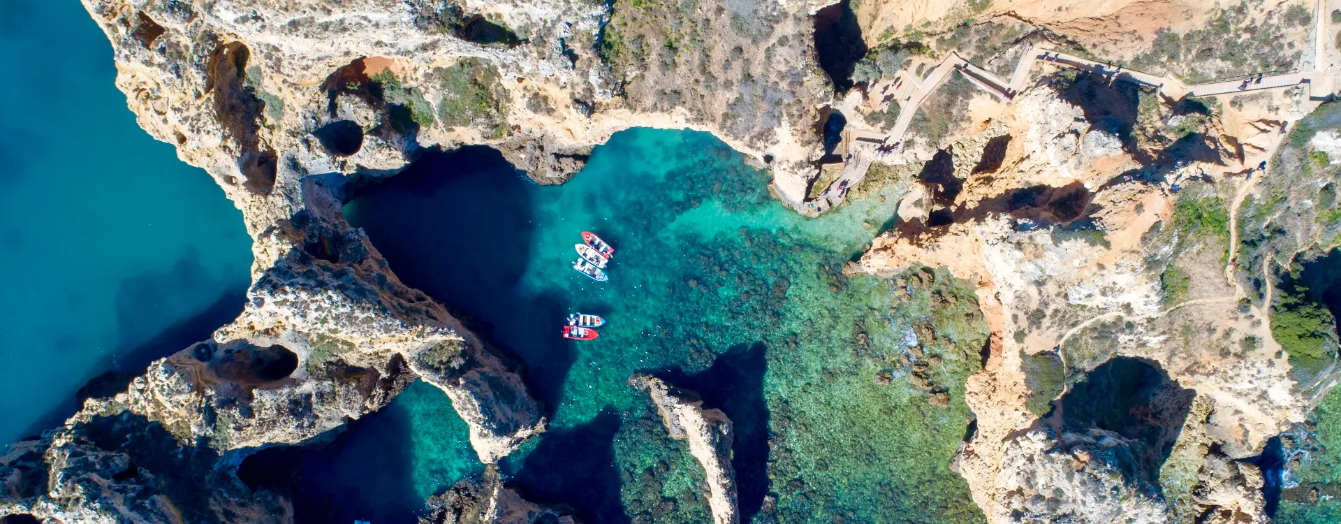 Vista aérea de Ponte da Piedade en Lagos, Algarve-Actividades y excursiones en Lagos en el Algarve - Buendía