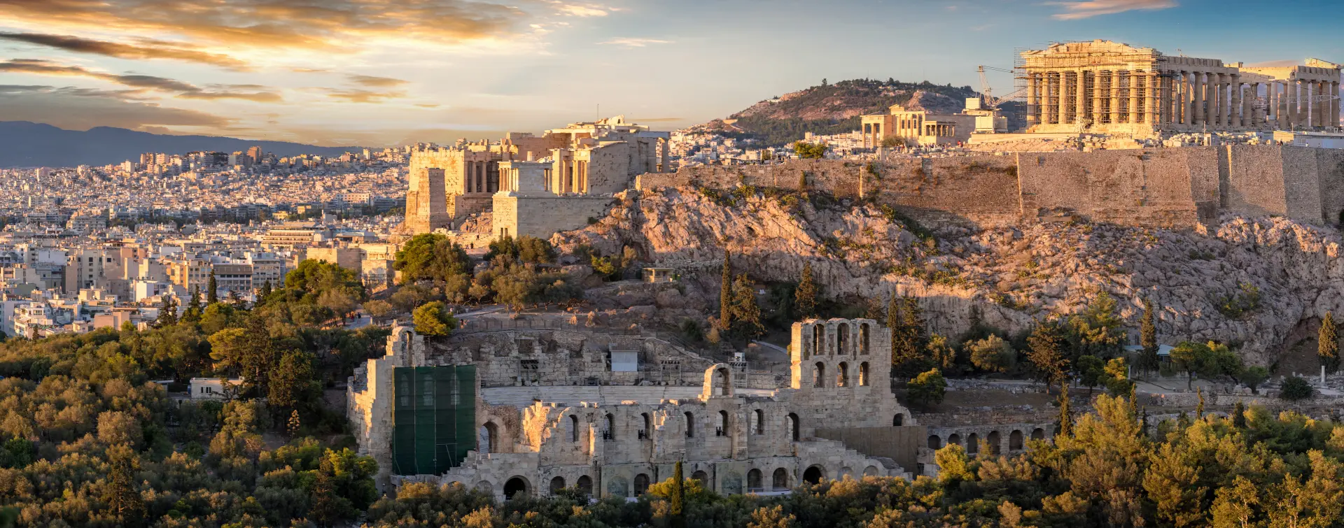 Panorámica de la Acrópolis con Atenas al fondo - Visita a la Acrópolis y el Partenón sin colas - Excursiones y Actividades en Atenas - Buendía