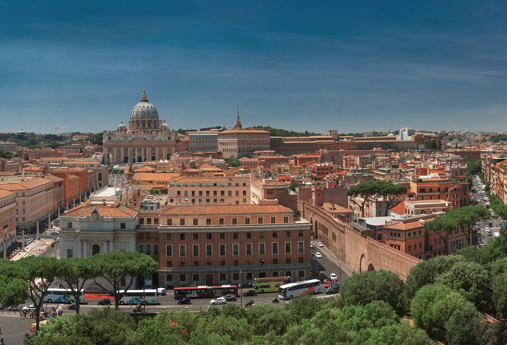 Sunset at the Colosseum and Arch of Constantine in Rome