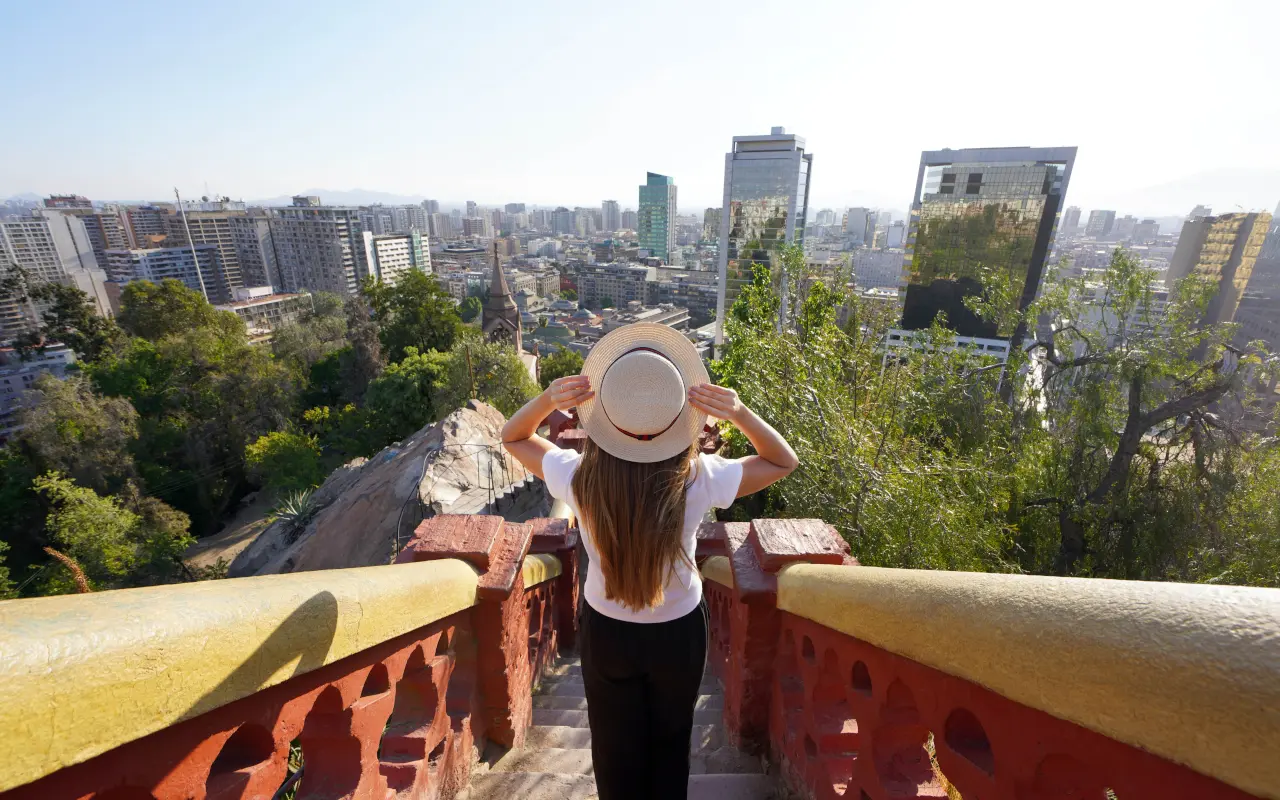Vistas a la ciudad desde el cerro de Santa Lucía, donde se encuentra la fuente de Neptuno.