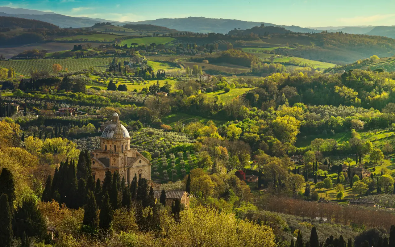 Los bosques y viñedos del entorno de Montepulciano enamoran a todos los turistas.