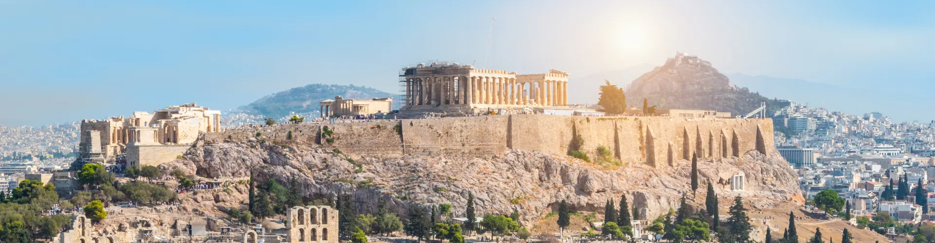 Imagen panorámica de la Acrópolis de Atenas