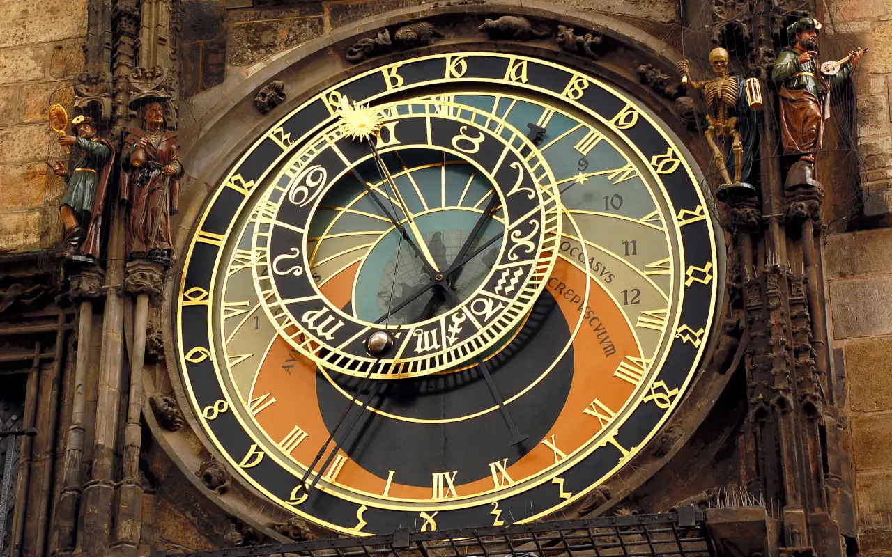 Primer plano del Reloj Astronómico de Praga