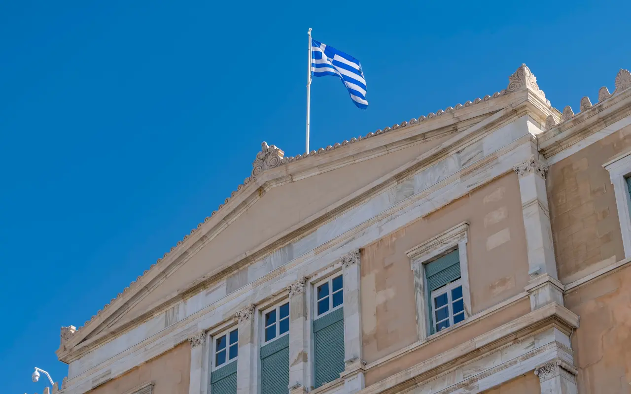 Plano principal del Parlamento Helénico en Atenas