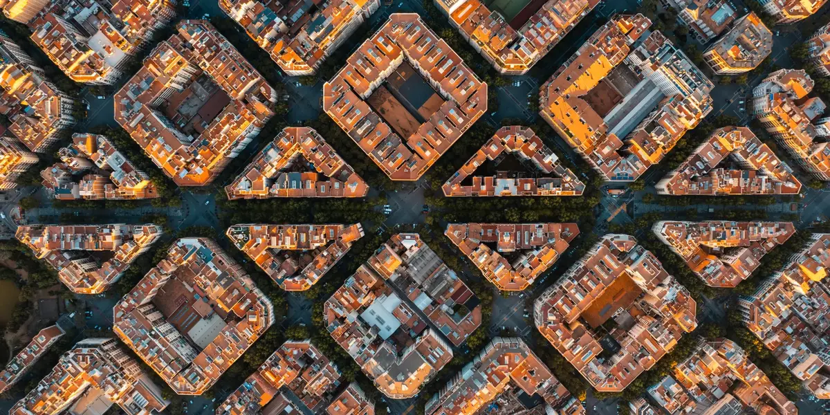 Vista aérea del Eixample en Barcelona