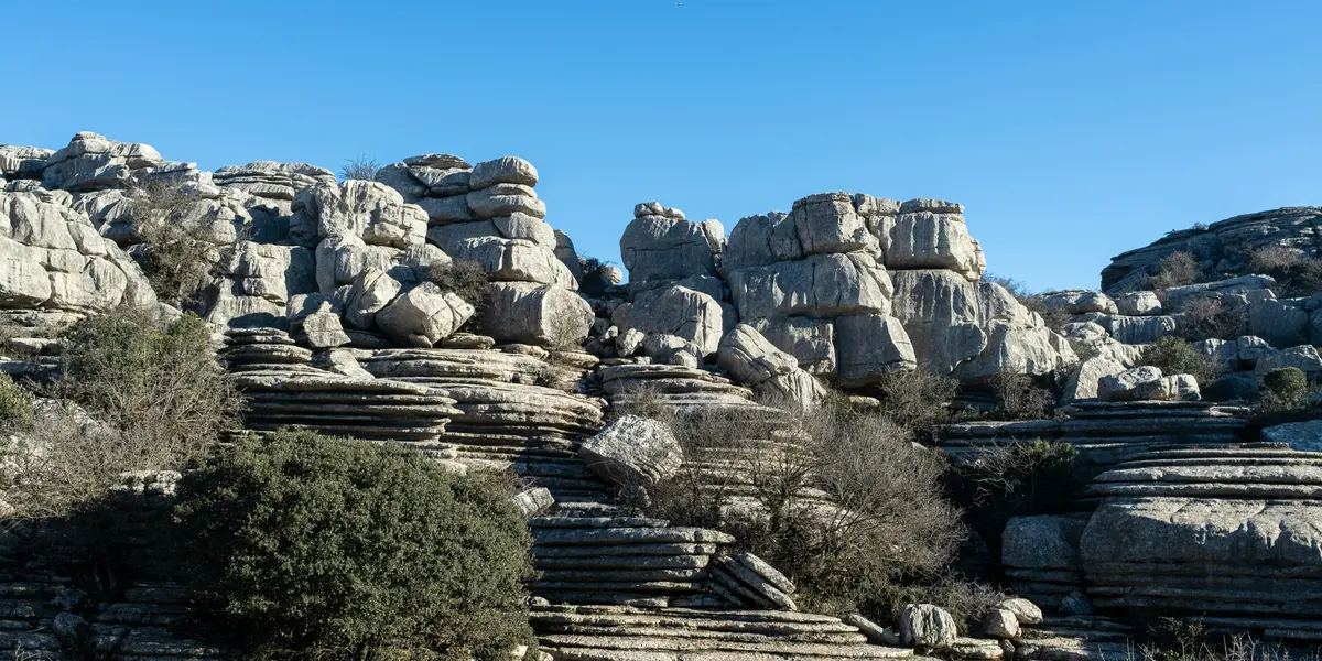Formaciones kársticas en el Torcal de Antequera, Málaga.