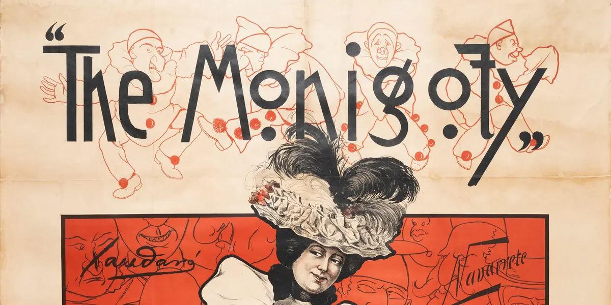 Cabecera ilustrada de la publicación histórica "The Monigoty"