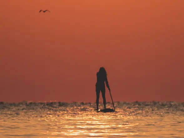 Ruta en paddle surf al atardecer en Ibiza
