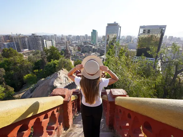 Vistas a la ciudad desde el cerro de Santa Lucía, donde se encuentra la fuente de Neptuno.