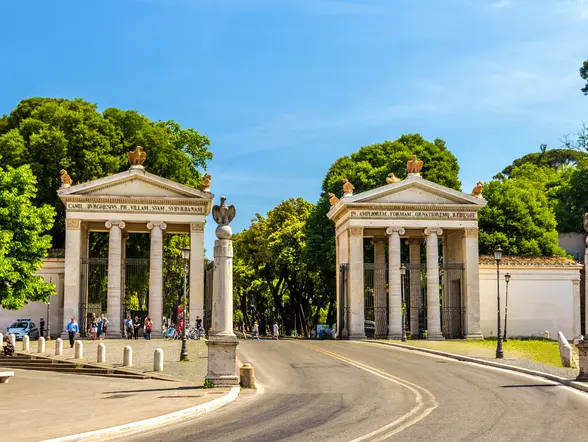 Entrada principal de la Galería Borghese, el lugar de acceso a este icónico parque.
