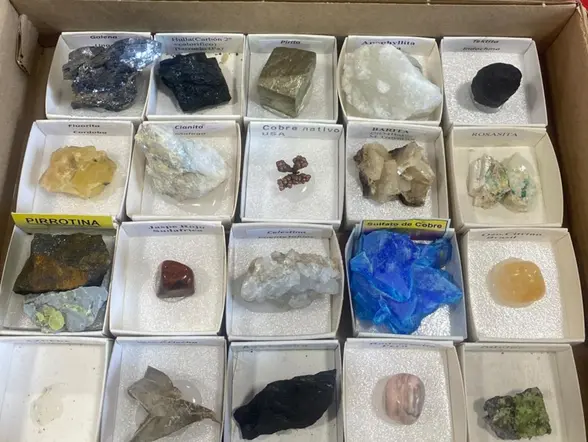 Diferentes tipos de minerales que se verán durante esta actividad.