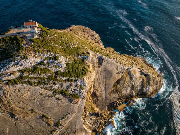 Vista aérea del cabo de Espichel, Sesimbra