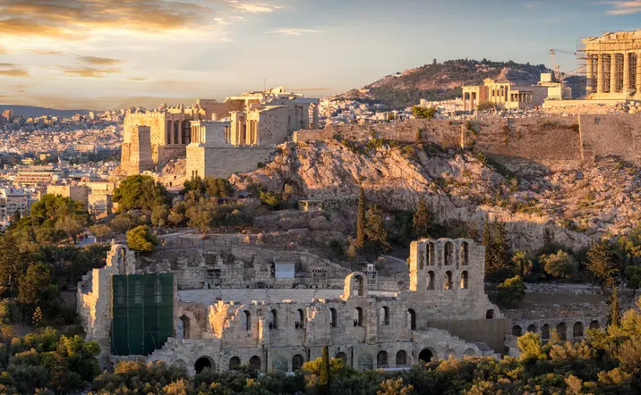 Panorámica de la Acrópolis con Atenas al fondo - Visita a la Acrópolis y el Partenón sin colas - Excursiones y Actividades en Atenas - Buendía